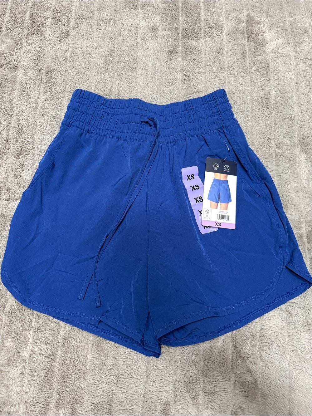 Lands' End Women's Athletic Drawstring Shorts - blue